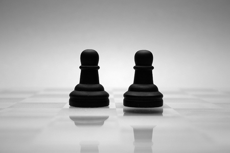 Glass chess figuresの写真素材