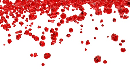 red jewels isolated on whiteの写真素材