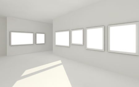 empty gallery 3d interiorの写真素材