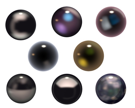 set of black pearlsの写真素材