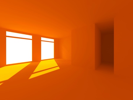 clear orange roomの写真素材