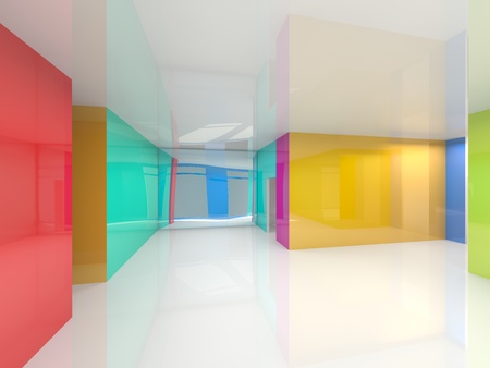 colored abstract 3d interiorの写真素材