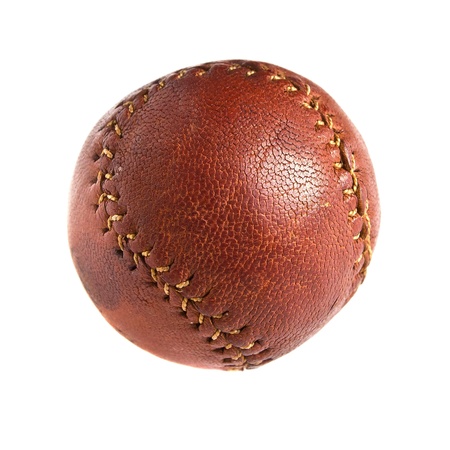 old ball isolated on whiteの写真素材