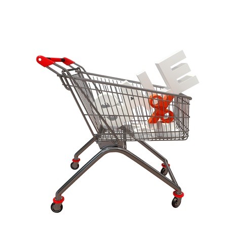 shopping cart in 3d sales conceptの写真素材