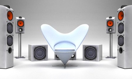 3d white audio conceptの写真素材