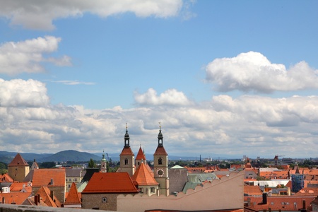 old european town roofsの写真素材