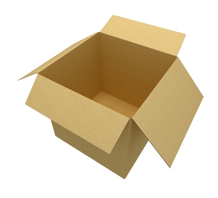 open empty cardboard box 3dの写真素材