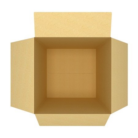 open empty cardboard box 3dの写真素材