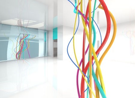 color wires in abstract interior