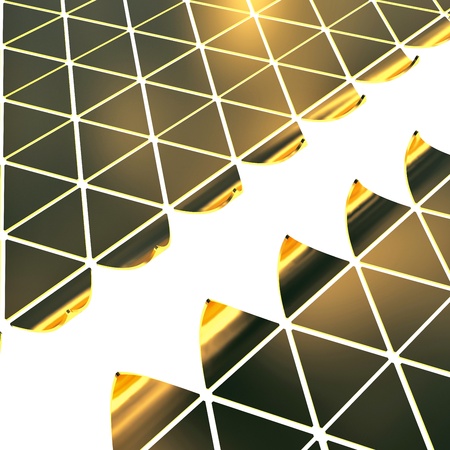 gold plates forming the triangular surface