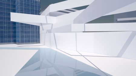 Abstract cityscape, high resolution 3d renderの写真素材