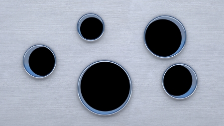 Clean concrete wall with circular aperturesの写真素材