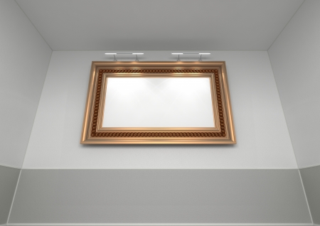 classic style interior with golden baguet on the wallの写真素材