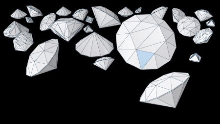 diamond shape objects with accented edgesの写真素材