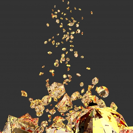 bright and glossy gem stones with yellow and red reflectionsの写真素材