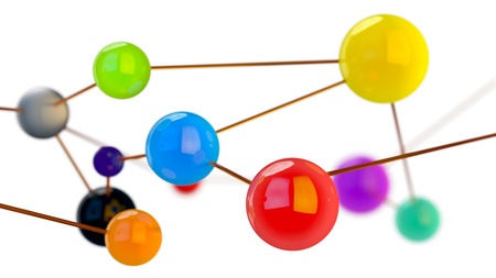 abstract spherical objects connected in one network