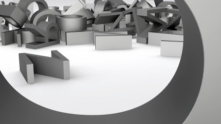 abstract typographic composition made of different lettersの写真素材