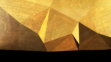 abstract triangular space made of concrete blocksの写真素材