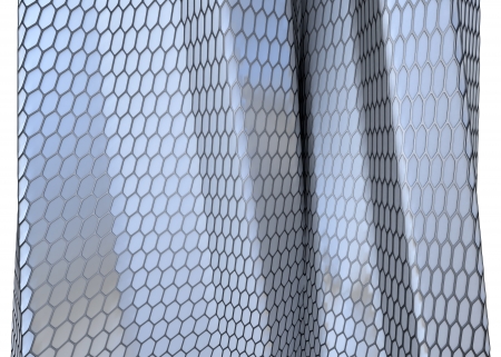 abstract architectural background made of hexagonal matted surfaceの写真素材