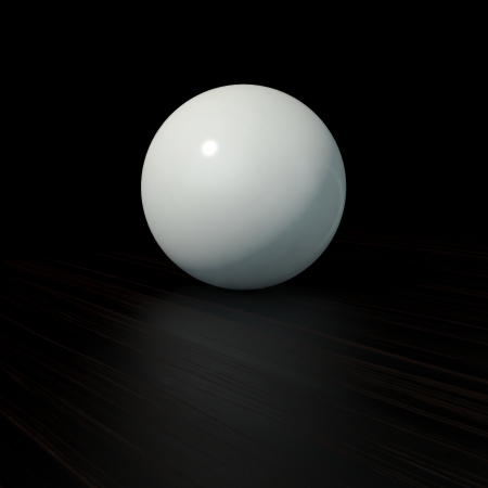 glossy white sphere with highlights on black background
