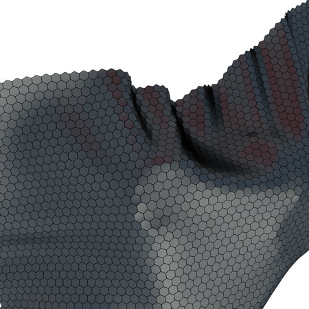 abstract black geometric surface made of many hexagonal plates