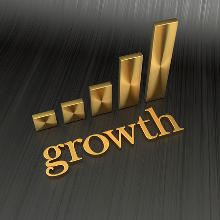 business composition with golden symbol of trade activityの写真素材