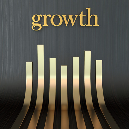 business composition with golden symbol of trade activityの写真素材