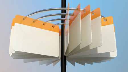 abstract information module with many blank cards on blue backgroundの写真素材