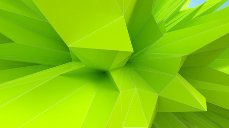 abstract architectural background as a part of green triangular objectの写真素材