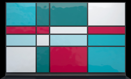 abstract architectural background with glossy plastic panels in stylish colorsの写真素材