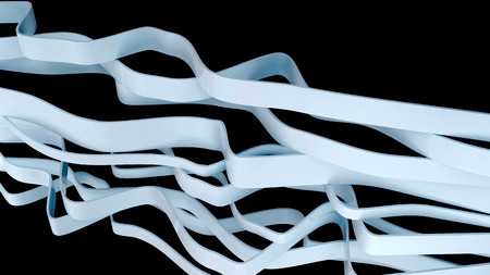 architectural composition with abstract white glossy plastic shapesの写真素材