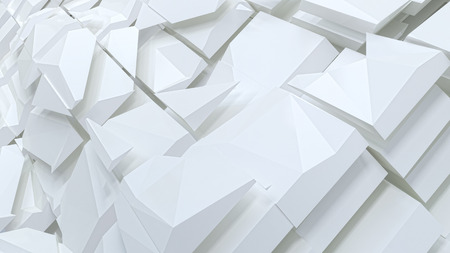 abstract architectural background made of white blocks different shape and size