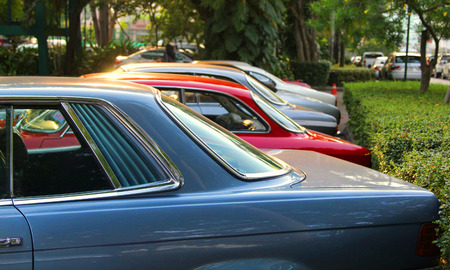 car parking with classic design cars