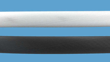 set of high resolution twisted wires isolated on blue