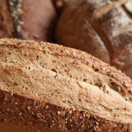 fresh and tasty whole-wheat bread close-up view