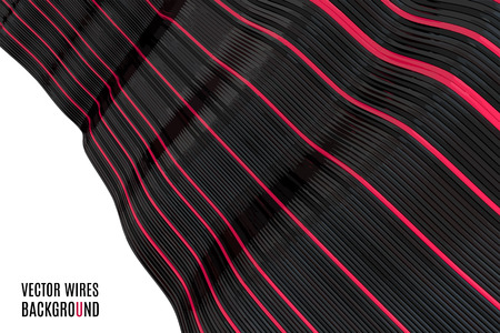 vector technology background with heap of plastic wiresのイラスト素材