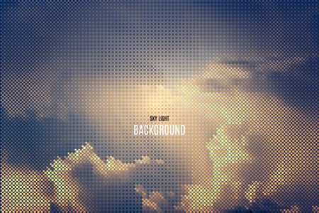 dark vector sky background made of tiny circle particlesのイラスト素材