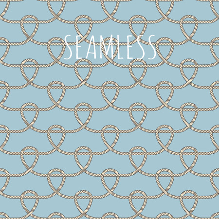 vintage style seamless nautical vector pattern with ropesのイラスト素材