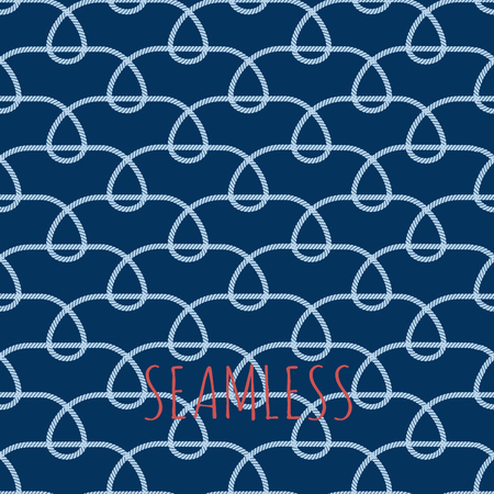 vintage style seamless nautical vector pattern with ropesのイラスト素材