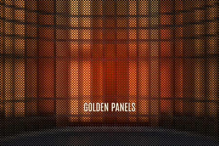 digital backdrop with golden metal vector spaceのイラスト素材