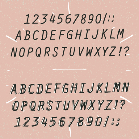 vector hipster hand drawn alphabet vintage collectionのイラスト素材