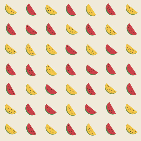background seamless pattern with red and yellow watermelons
