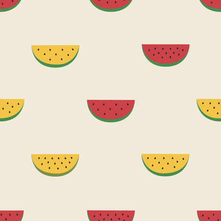 background seamless pattern with red and yellow watermelonsのイラスト素材
