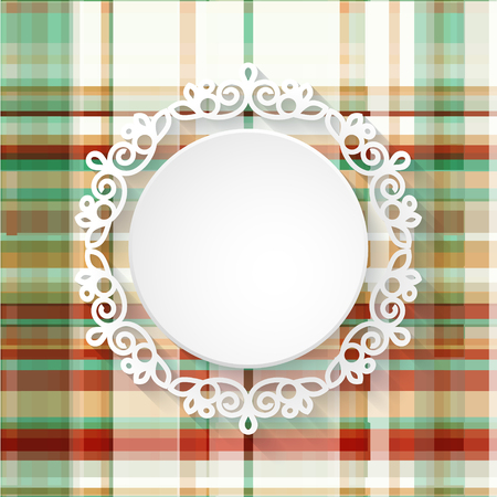 abstract textile background with stylish color painted geometric elements and ornate rosetteのイラスト素材