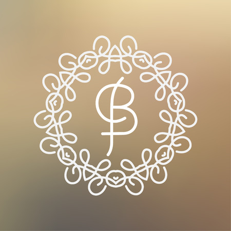 simple and graceful monogram design templatesのイラスト素材
