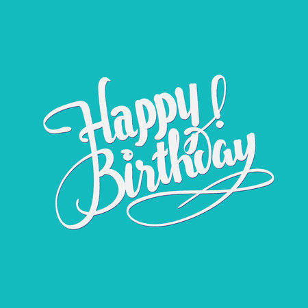 Hand drawn lettering Happy Birthday with colorful confettiのイラスト素材