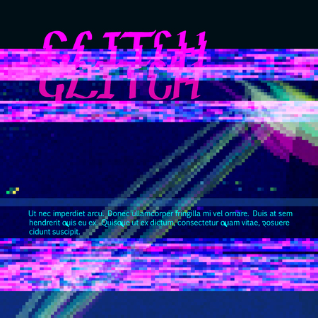 blue screen with digital interferences, abstract vector backgroundのイラスト素材