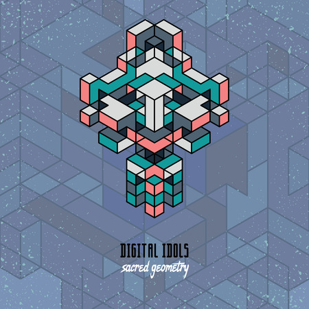 stylish isometric idol as a stylized design elementのイラスト素材