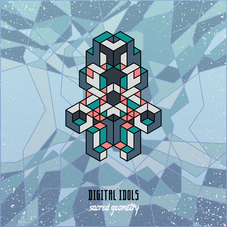 stylish isometric idol as a stylized design elementのイラスト素材