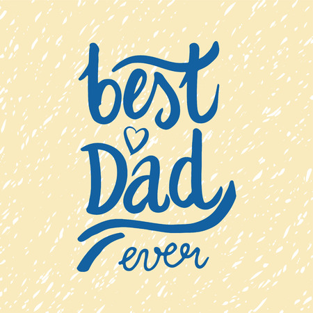 greeting card template with hand drawn lettering best dad everのイラスト素材